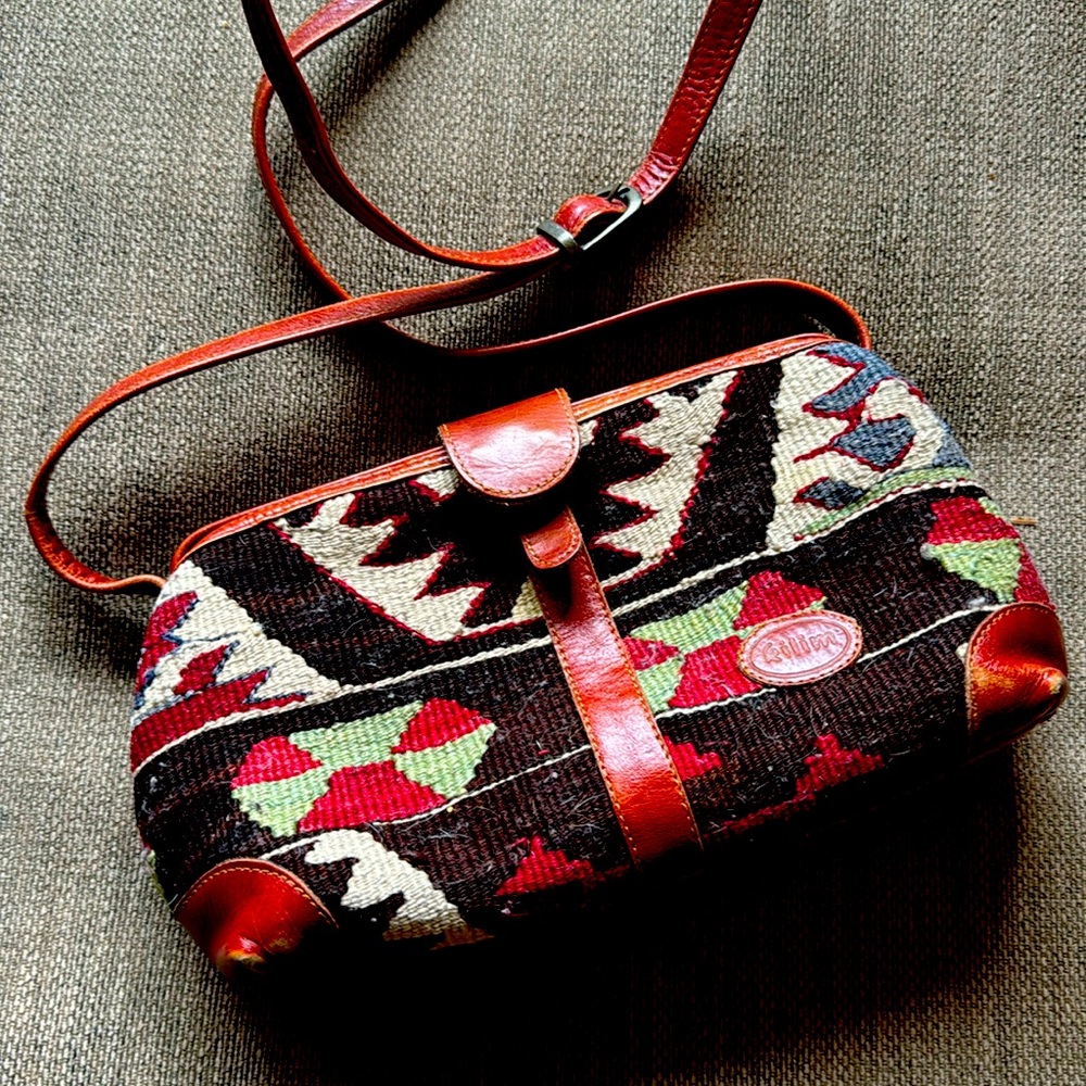 Kilim cross body purse
